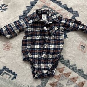 Carter's Plaid Bodysuit - Blue and Brown
